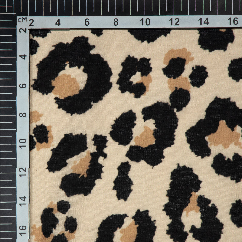 Black Animal Digital Print Muslin Fabric - Fabcurate