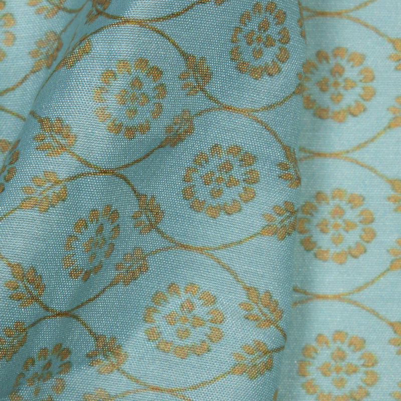 Light Grey Ethnic Digital Print Muslin Fabric - Fabcurate