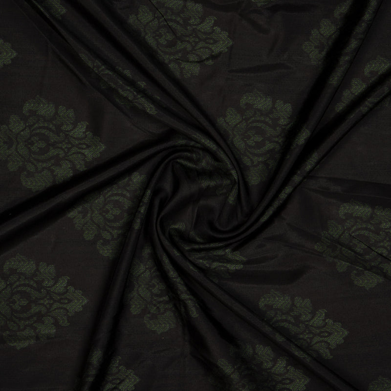 Dark Brown Ethnic Digital Print Muslin Fabric - Fabcurate