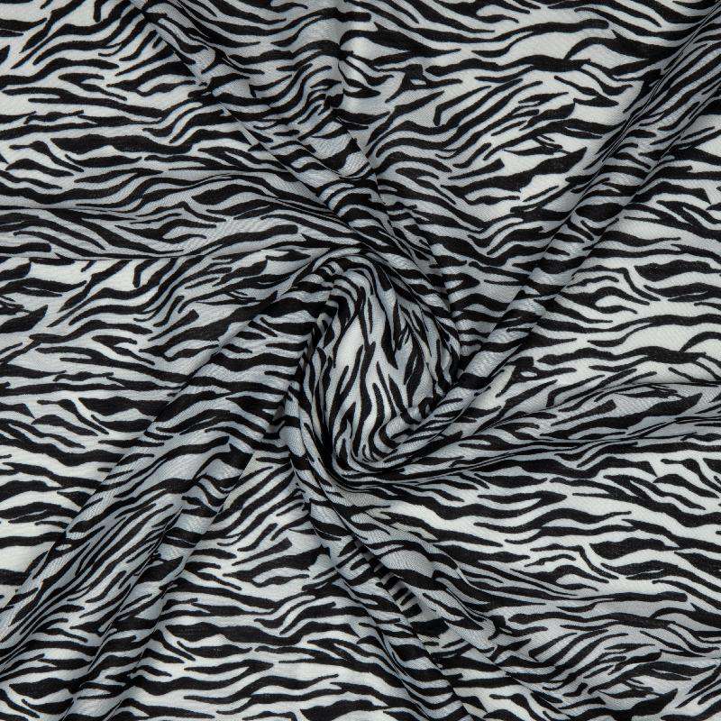 Black Animal Digital Print Muslin Fabric - Fabcurate