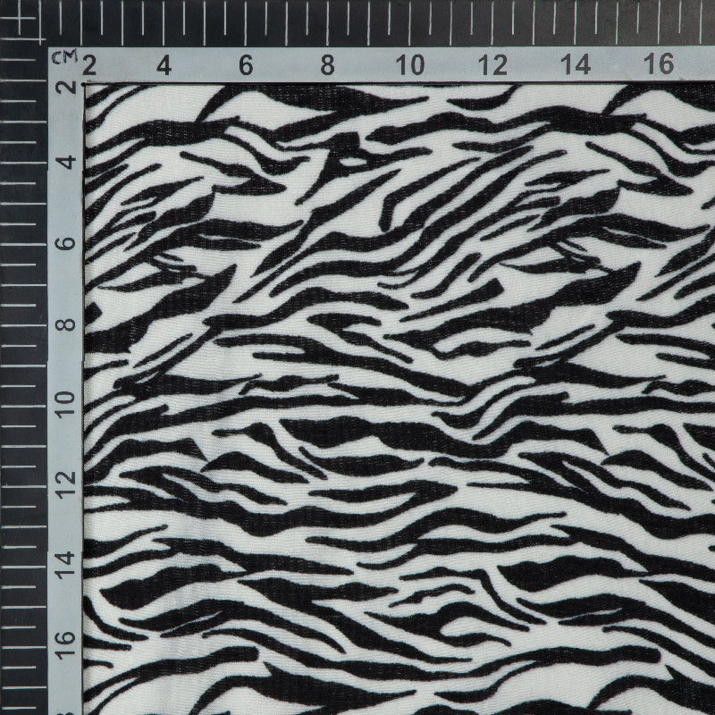 Black Animal Digital Print Muslin Fabric - Fabcurate