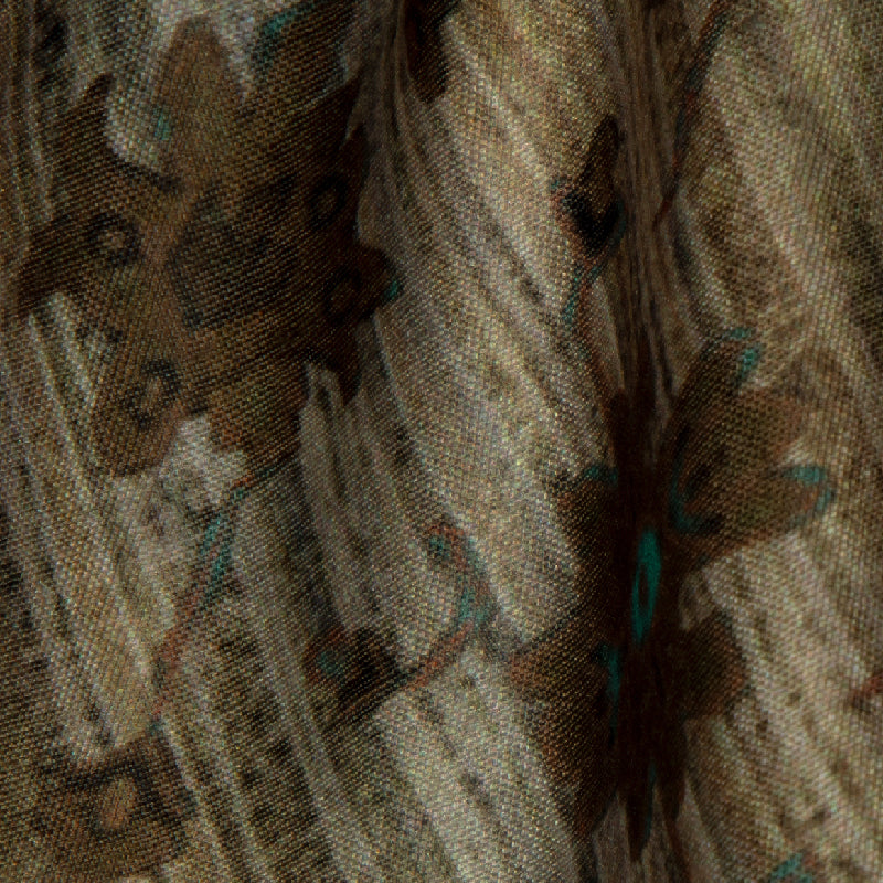 Brown Ethnic Digital Print Muslin Fabric - Fabcurate