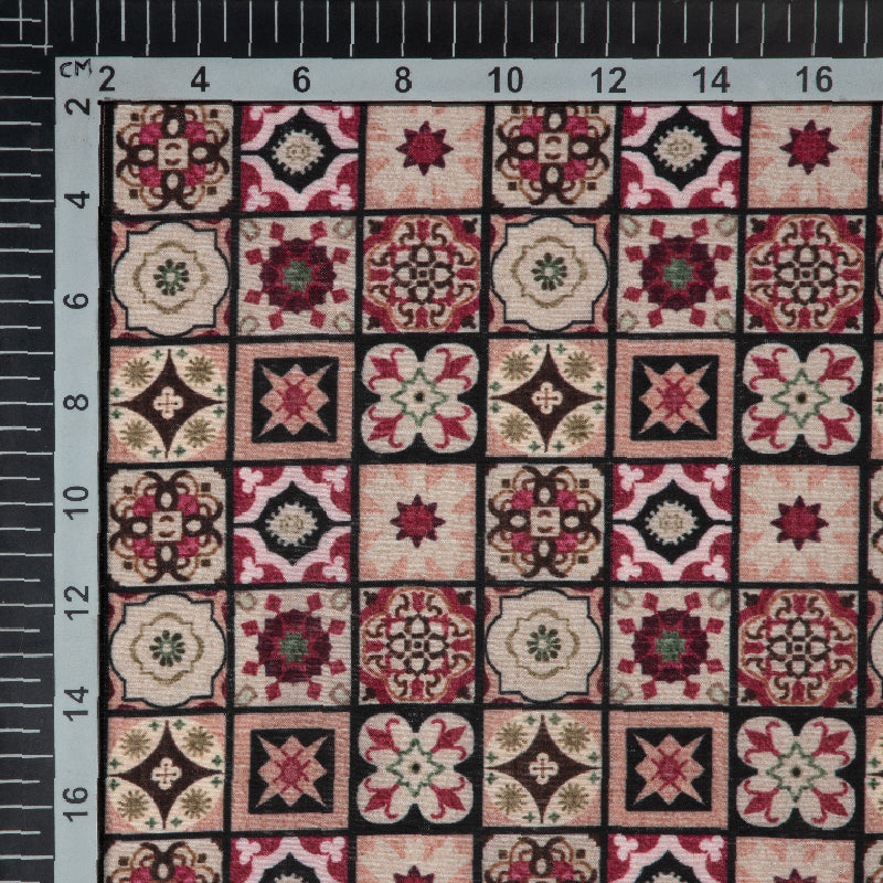 Multicolor Ethnic Digital Print Muslin Fabric - Fabcurate