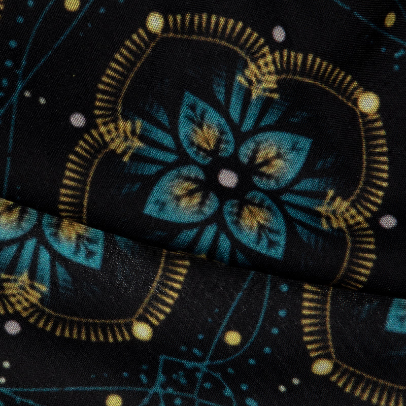 Black Ethnic Digital Print Muslin Fabric - Fabcurate
