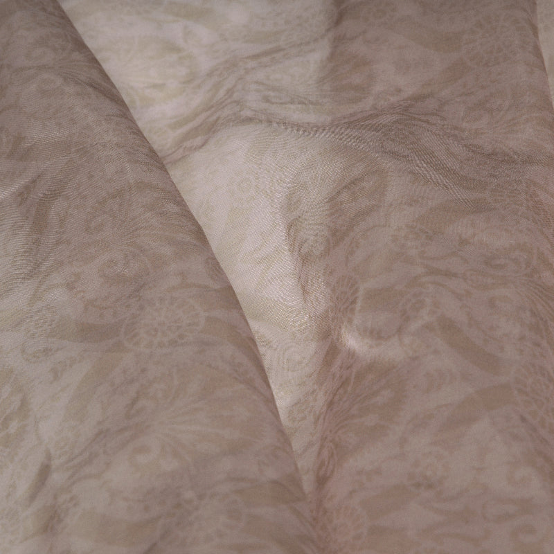 Light Pink Ethnic Digital Print Premium Organza Fabric - Fabcurate