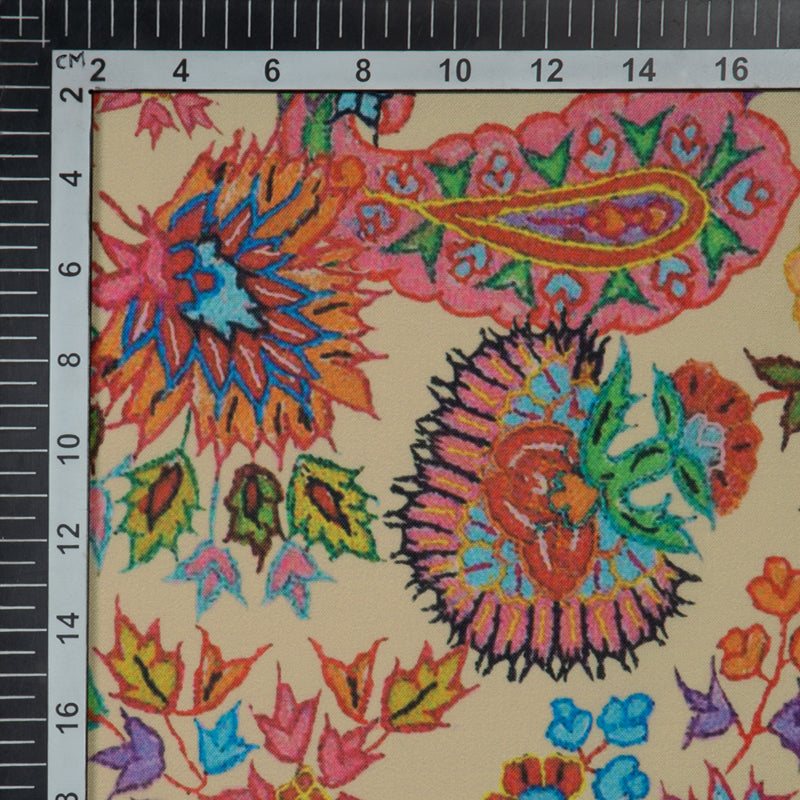 Multicolor Paisely Digital Print Rayon Fabric - Fabcurate
