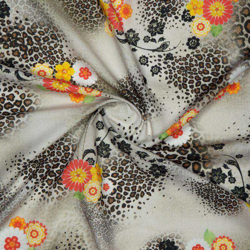 Multicolor Floral Digital Print Rayon Fabric - Fabcurate