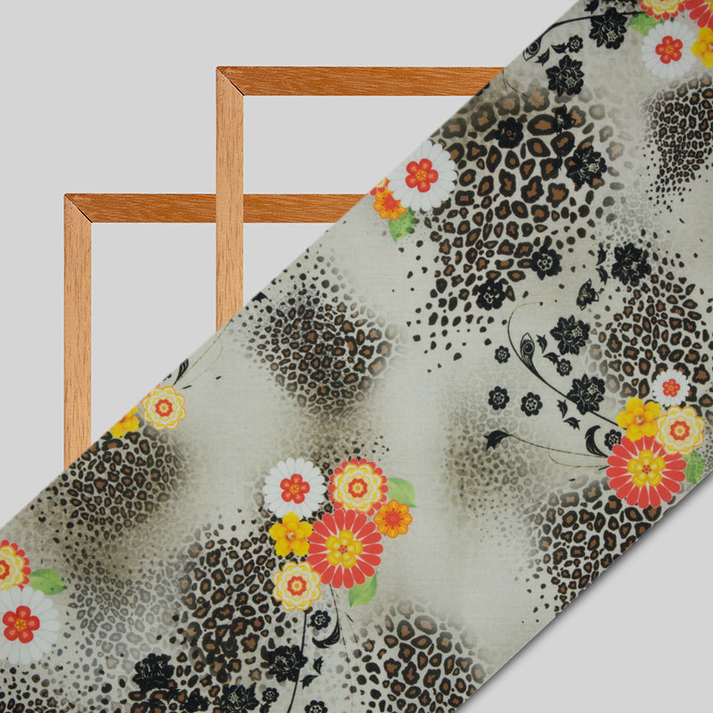 Multicolor Floral Digital Print Rayon Fabric - Fabcurate