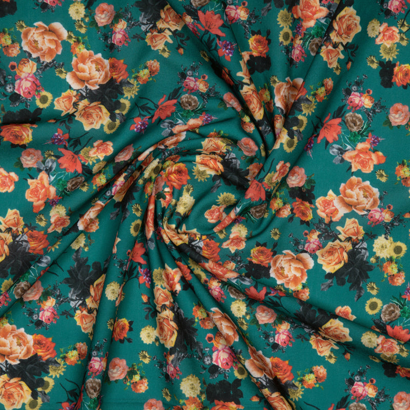 Multicolor Floral Digital Print Rayon Fabric