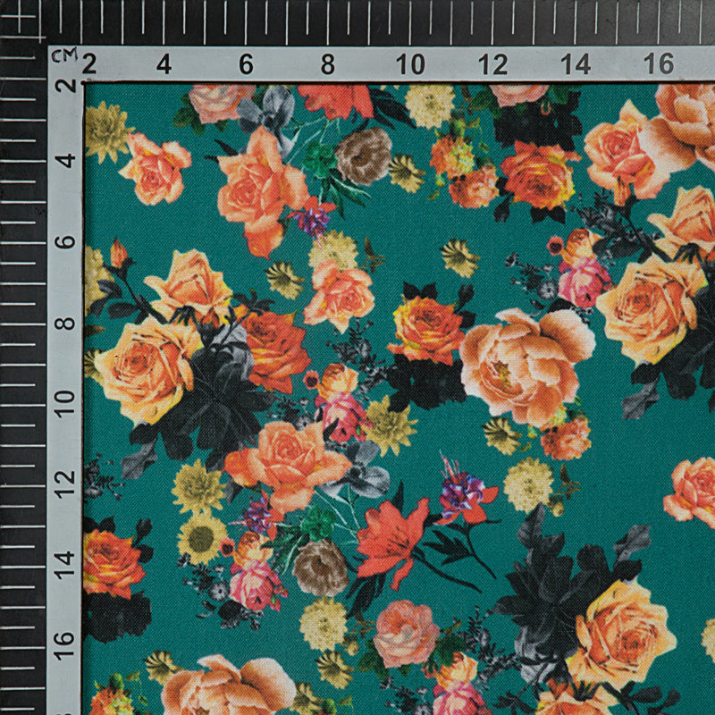 Multicolor Floral Digital Print Rayon Fabric