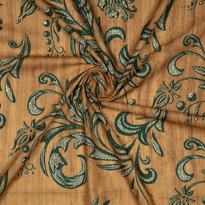 Beige Ethnic Digital Print Rayon Fabric - Fabcurate