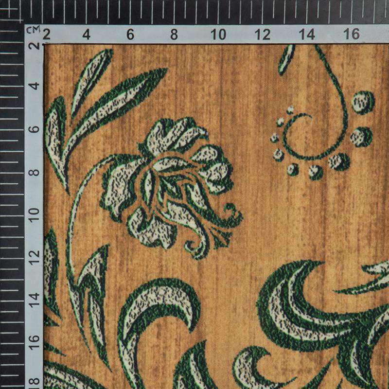 Beige Ethnic Digital Print Rayon Fabric - Fabcurate