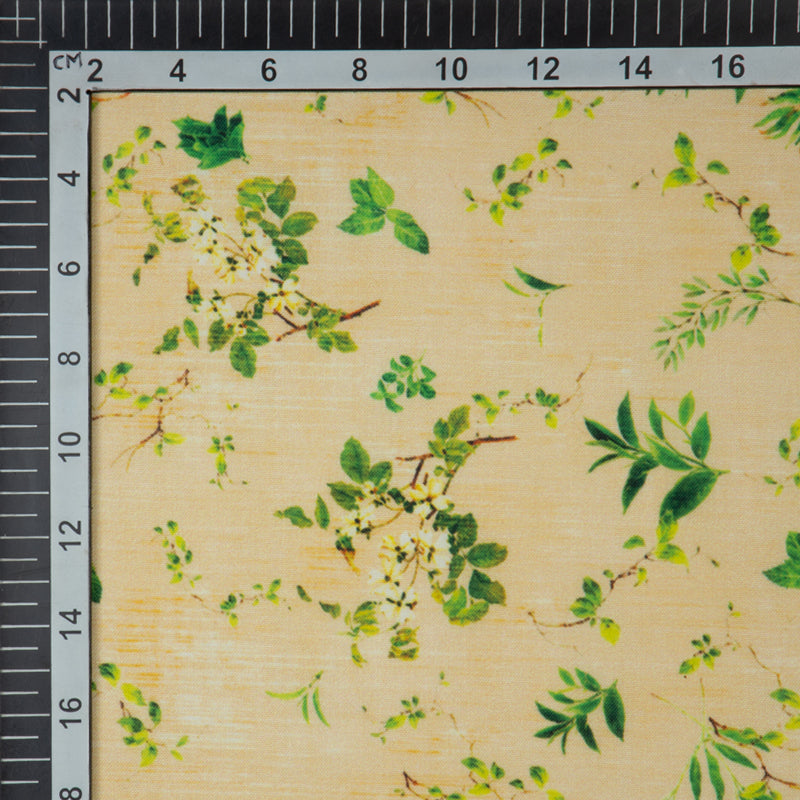 Green Floral Digital Print Rayon Fabric - Fabcurate