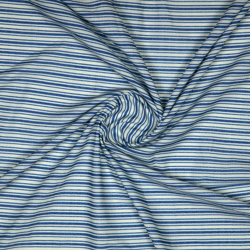 Beige Stripes Digital Print Rayon Fabric - Fabcurate