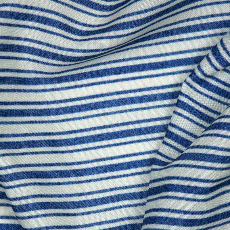Beige Stripes Digital Print Rayon Fabric - Fabcurate