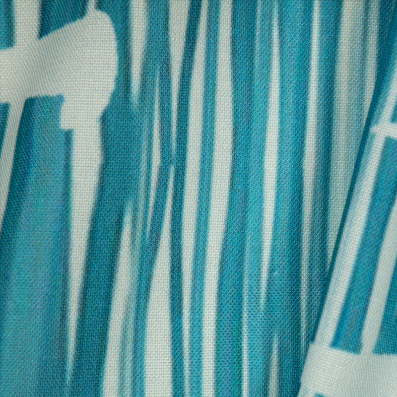 Pastel Blue Abstract Digital Print Rayon Fabric - Fabcurate
