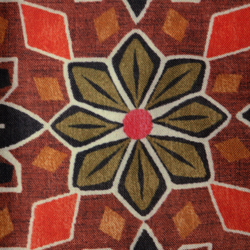 Brown Ethnic Digital Print Rayon Fabric - Fabcurate