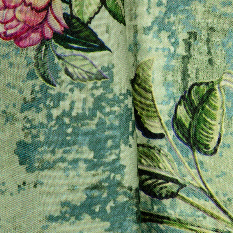 Olive Floral Digital Print Rayon Fabric - Fabcurate