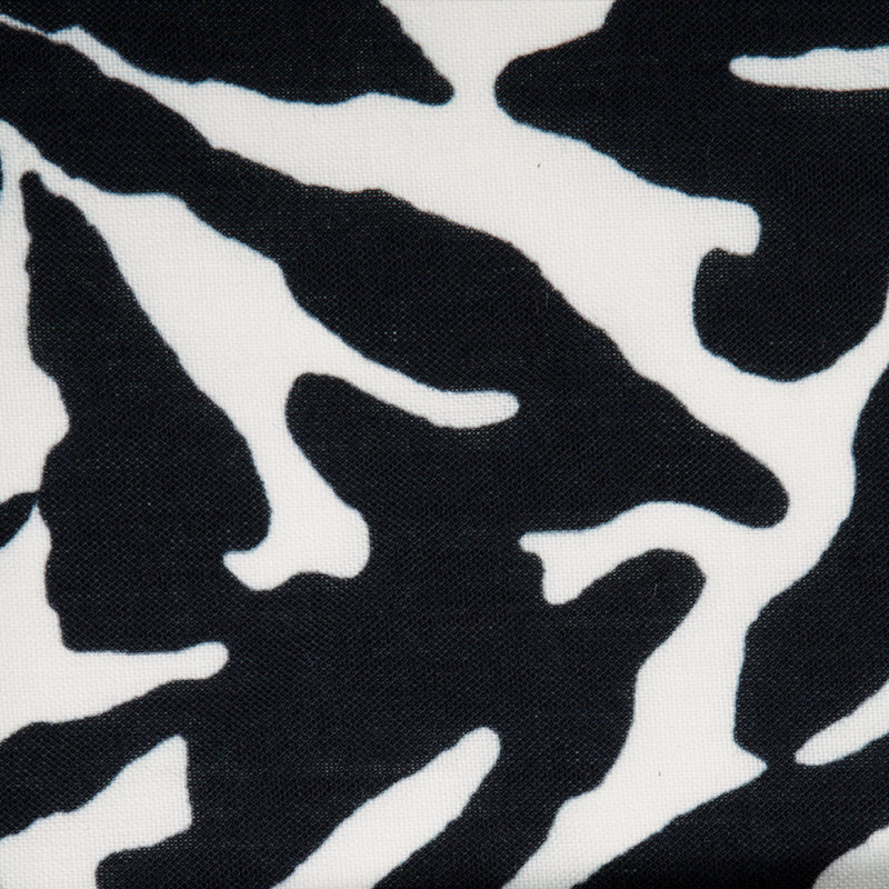 Black Animal Digital Print Rayon Fabric