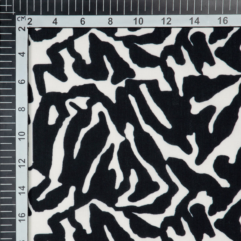 Black Animal Digital Print Rayon Fabric