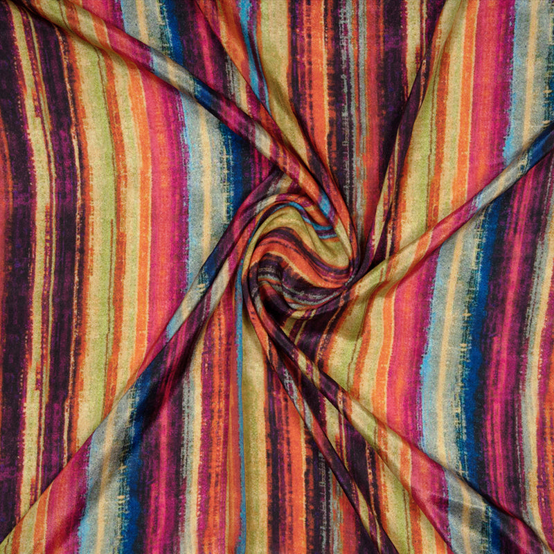 Multicolor Abstract Patten Digital Print Crepe Silk Fabric