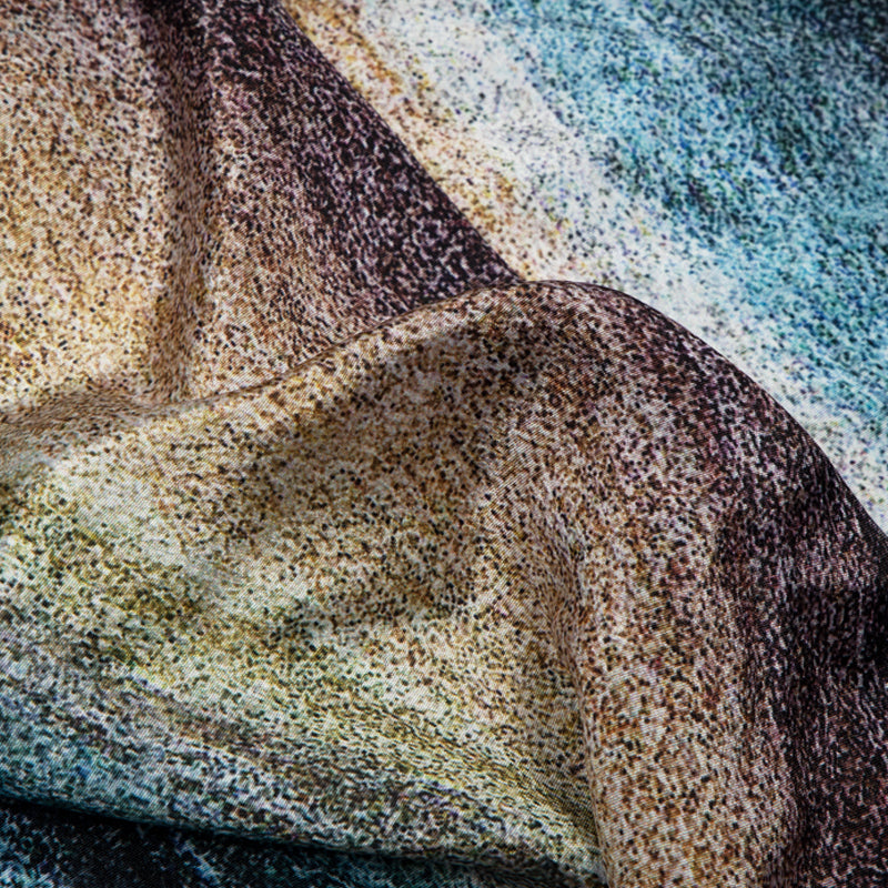Multicolor Abstract Digital Print Crepe Silk Fabric - Fabcurate