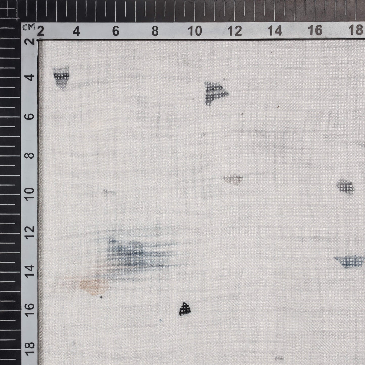 Whtie Abstract Pattern Digital Print Kota Doria Fabric