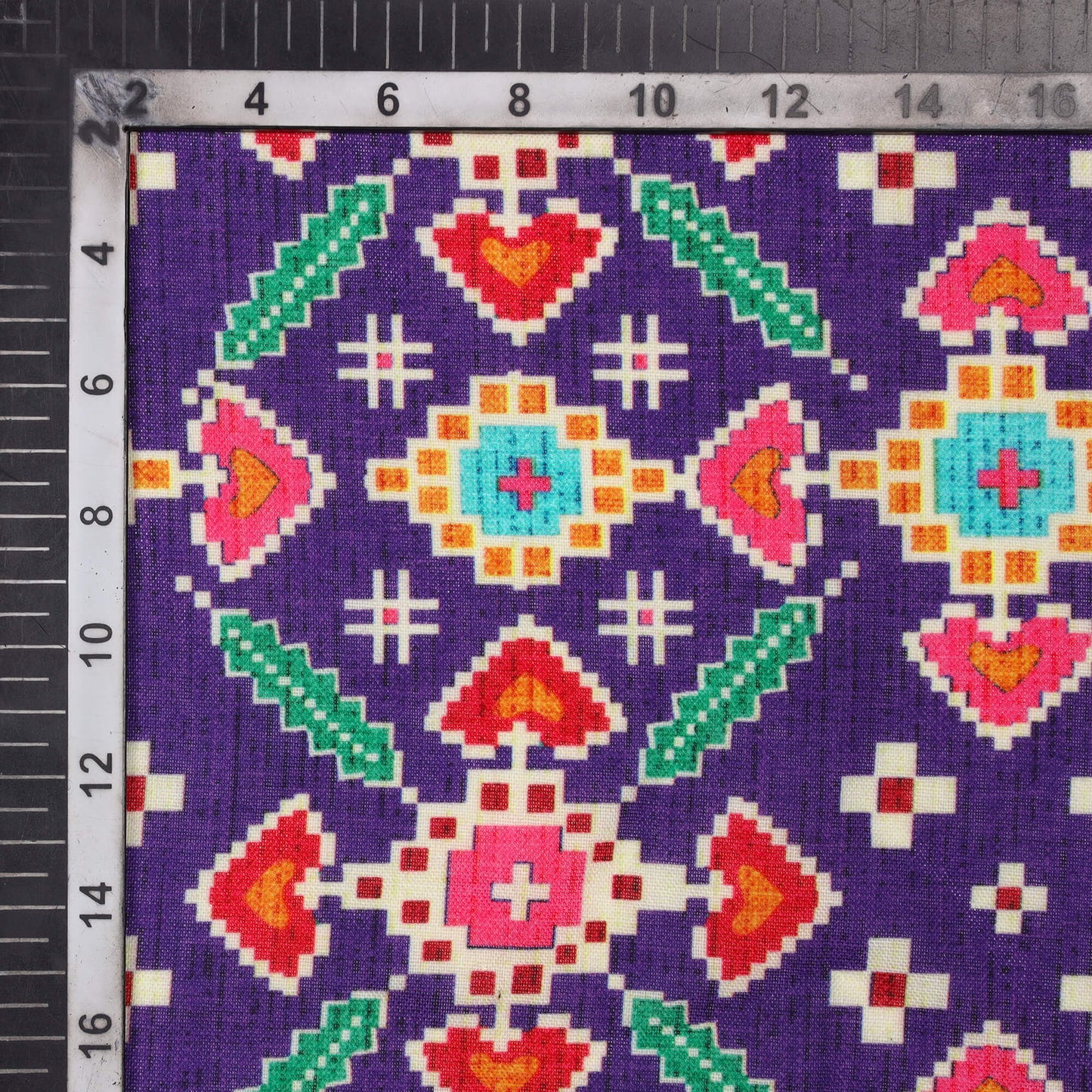 Purple Patolaa Pattern Digital Print Rayon Fabric