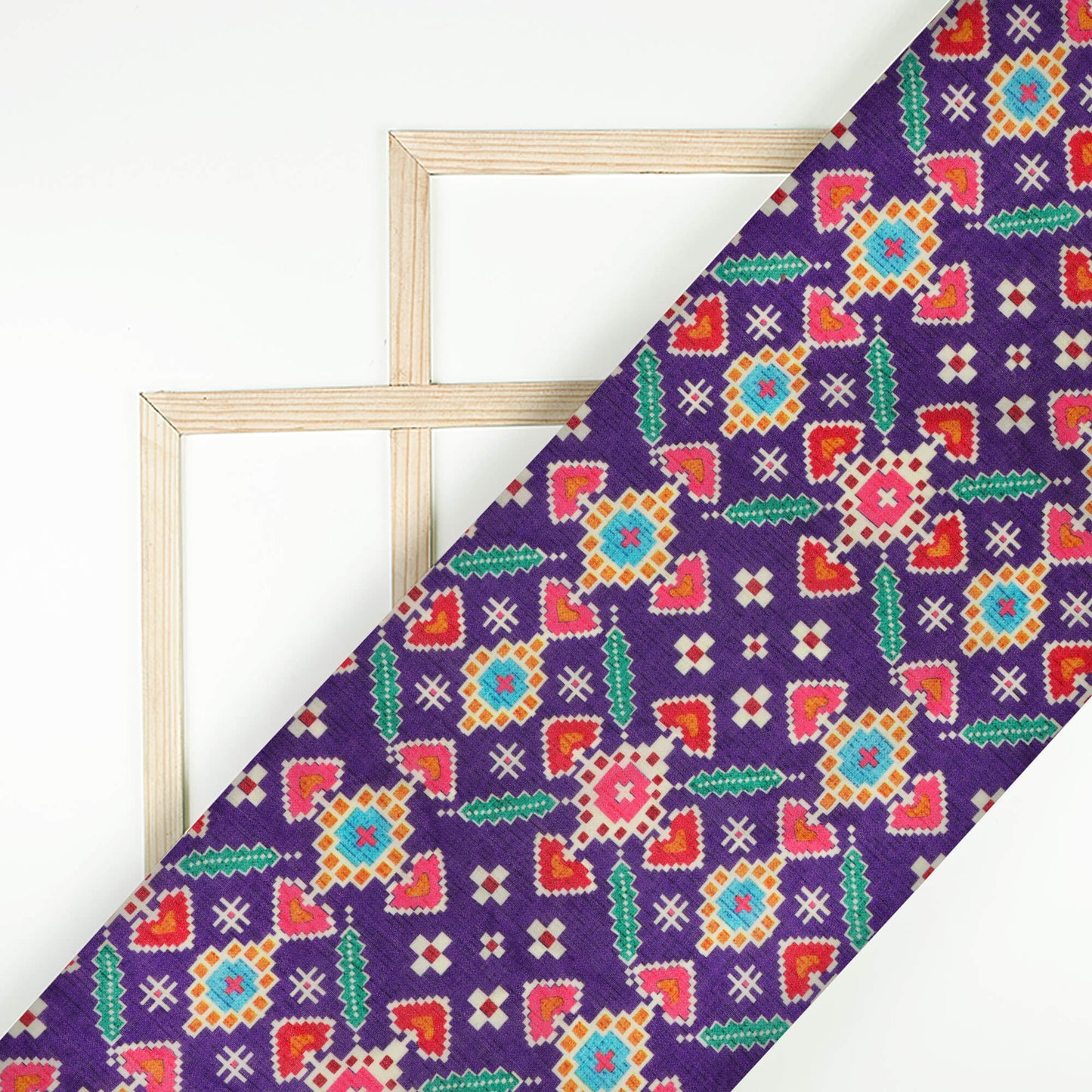 Purple Patolaa Pattern Digital Print Rayon Fabric