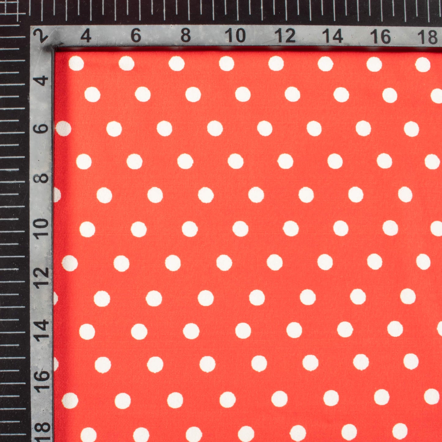 Red And White Polka Dot Digital Print Japan Satin Fabric