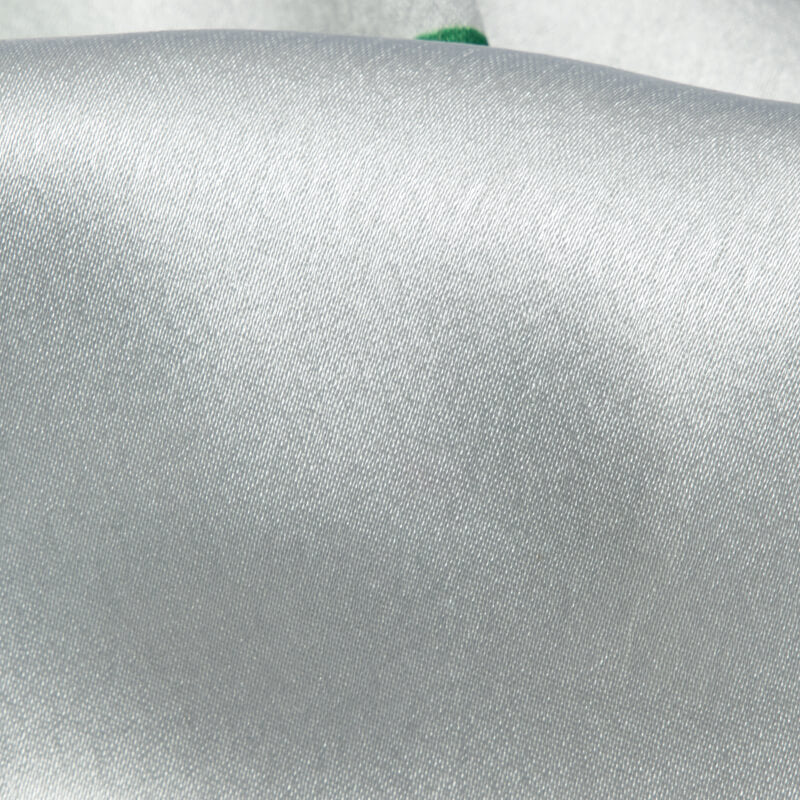 White And Green Polka Dots Digital Print Japan Satin Fabric - Fabcurate