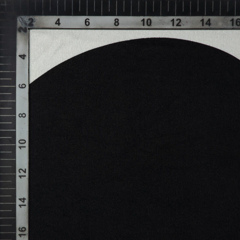 White And Black Polka Dot Digital Print Japan Satin Fabric - Fabcurate