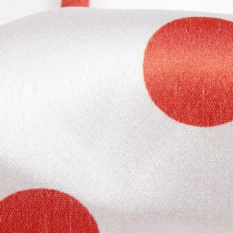 Red And White Polka Dot Digital Print Japan Satin Fabric