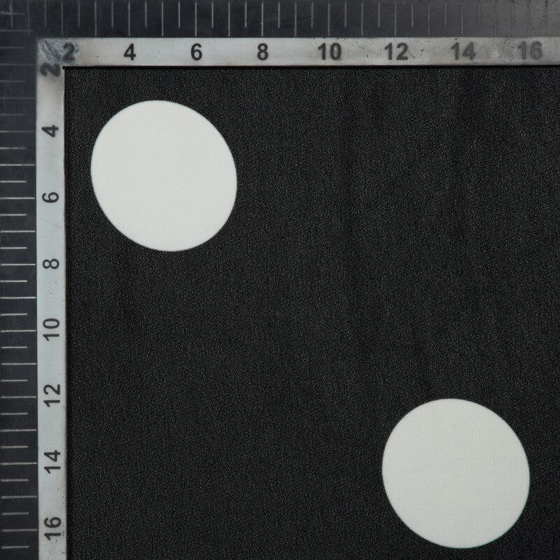 Black And White Polka Dots Digital Print Georgette Fabric