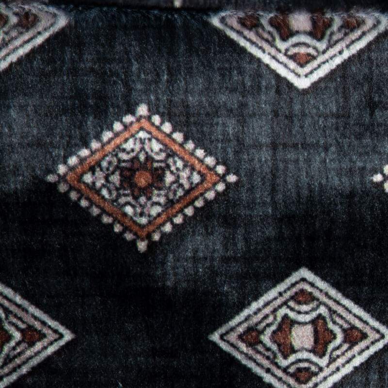 Black And White Geometric Pattern Digital Print Velvet Fabric (Width 54 inches) - Fabcurate