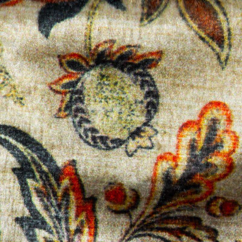 Mehendi Green Floral Pattern Digital Print Velvet Fabric (Width 54 inches) - Fabcurate