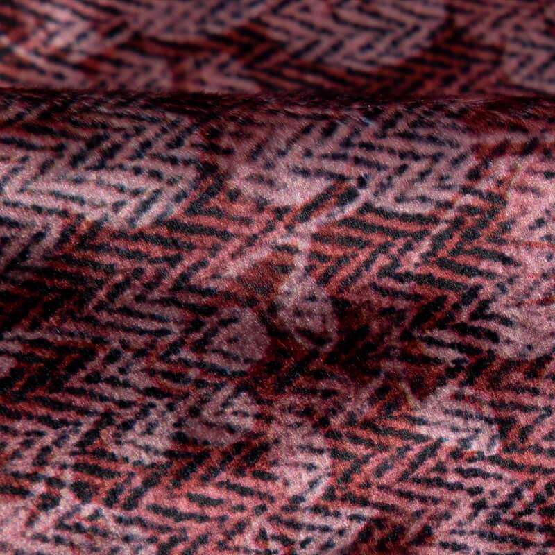 Brandy Floral Pattern Digital Print Velvet Fabric (Width 54 inches) - Fabcurate