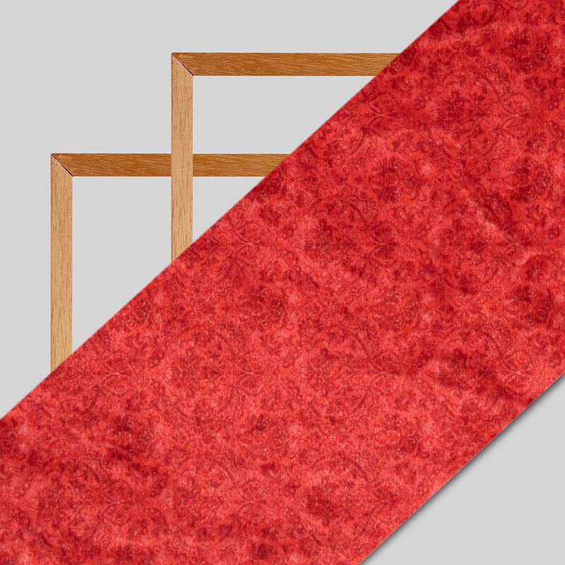 Red Traditional Pattern Digital Print Velvet Fabric (Width 54 inches) - Fabcurate