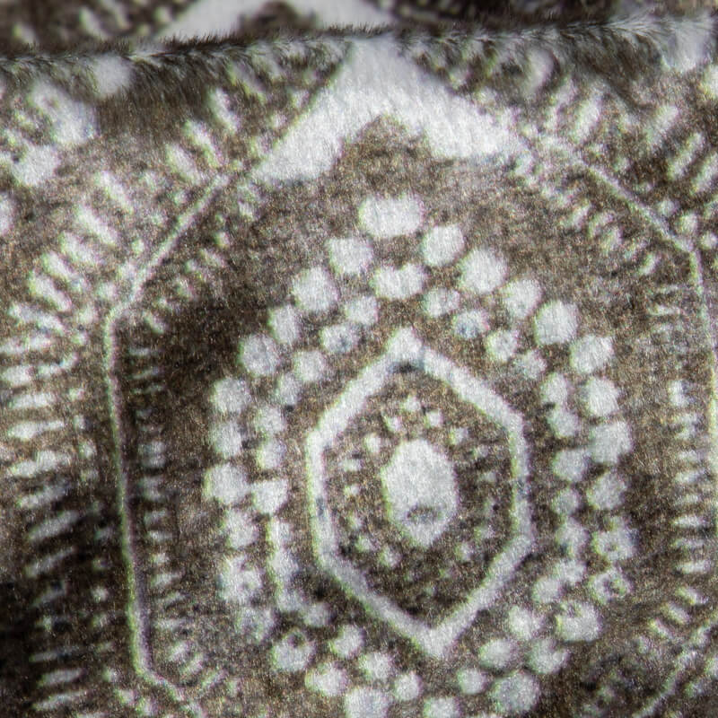 White And Grey Geometric Pattern Digital Print Velvet Fabric (Width 54 inches) - Fabcurate