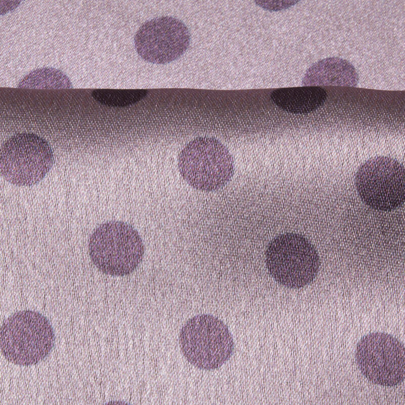 Lavender Polka Dots Digital Print Japan Satin Fabric - Fabcurate