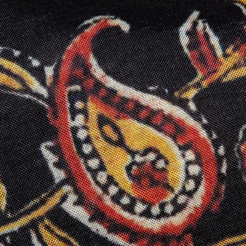 Black Kalamkari Pattern Digital Print Viscose Muslin Fabric - Fabcurate