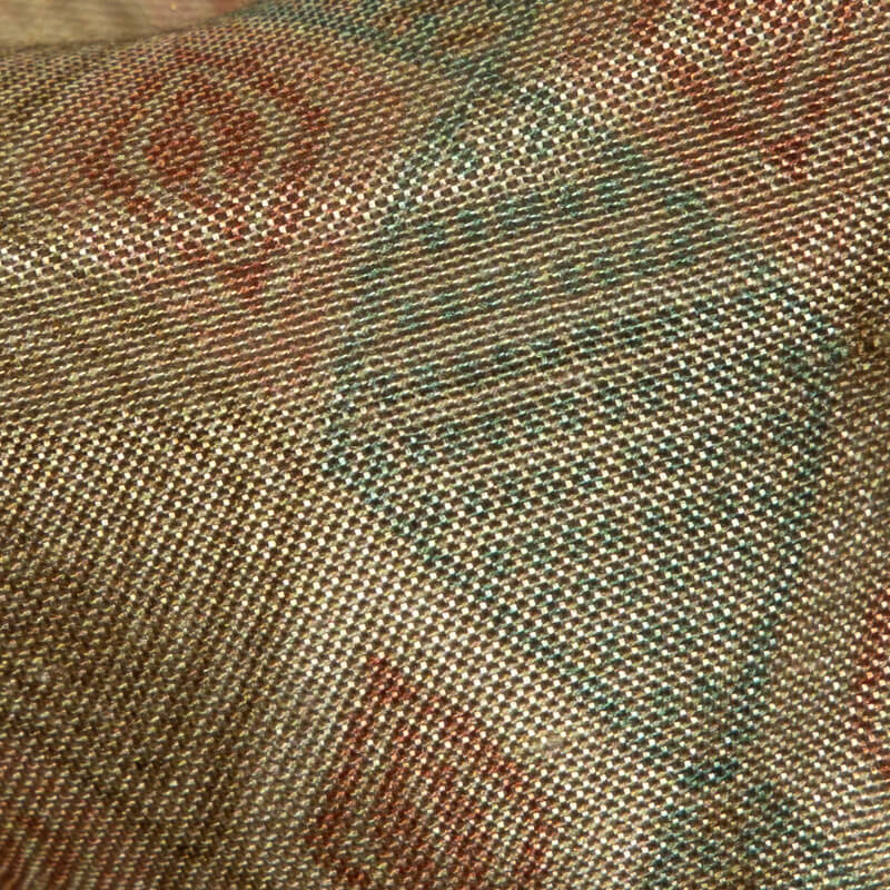 Beige Geometric Pattern Digital Print Viscose Muslin Fabric - Fabcurate