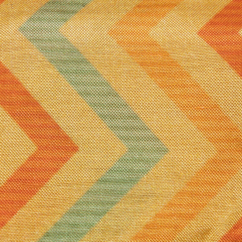 Yellow And Red Chevron Pattern Digital Print Viscose Muslin Fabric