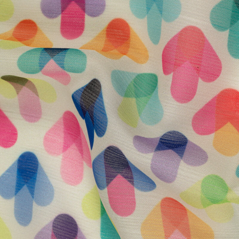 Multicolor Geometric Pattern Digital Print Chiffon Fabric - Fabcurate