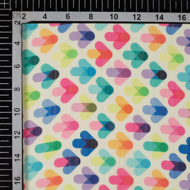 Multicolor Geometric Pattern Digital Print Chiffon Fabric - Fabcurate