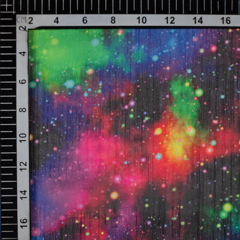 Multicolor Abstract Pattern Digital Print Chiffon Fabric - Fabcurate