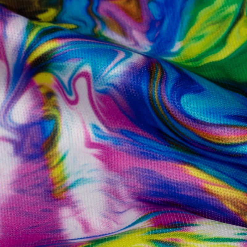 Multi-Color Abstract Pattern Digital Print Lycra Fabric (Width 58 Inches) - Fabcurate