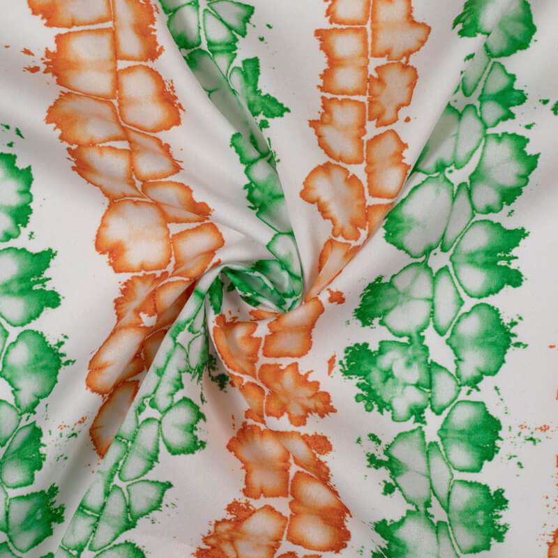 Tricolor Tie And Dye Pattern Digital Print American Crepe Fabric - Fabcurate