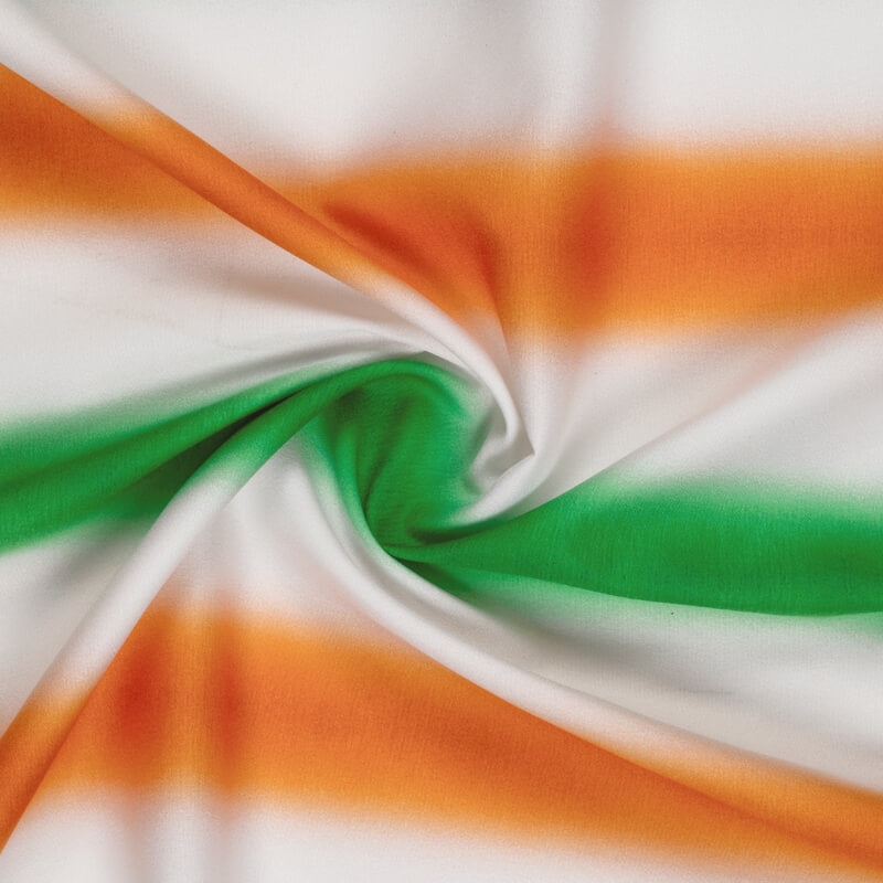 Tricolor Stripes Pattern Digital Print American Crepe Fabric - Fabcurate