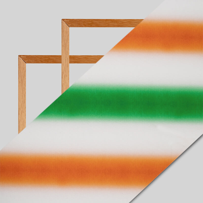 Tricolor Stripes Pattern Digital Print American Crepe Fabric - Fabcurate